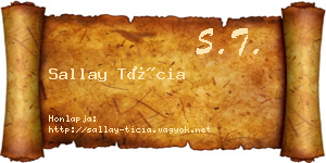 Sallay Tícia névjegykártya